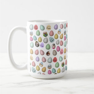 Personalized 6 Photo Easter Egg Pattern Coffee Mug