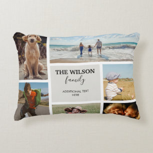 Personalized 6 Photo Family Memories Collage Accent Pillow
