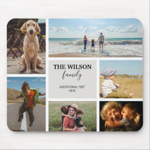 Personalized 6 Photo Family Memories Collage Mouse Pad