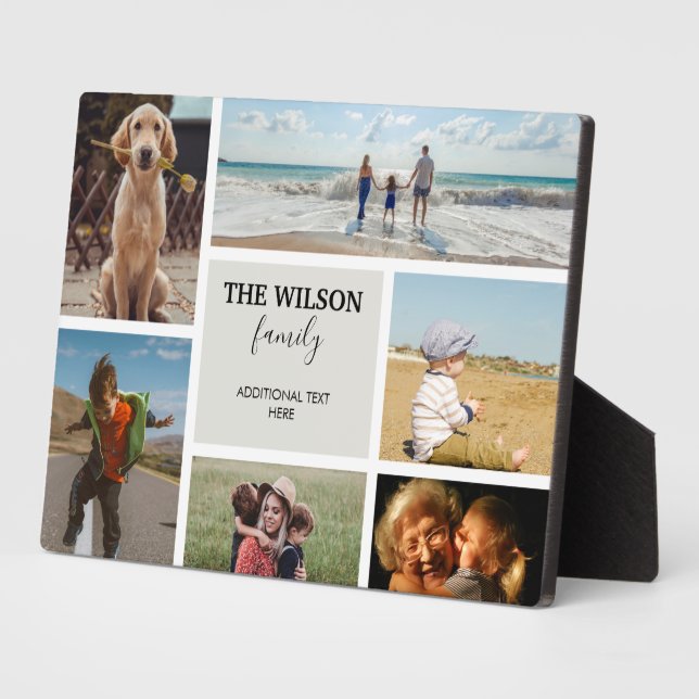 Personalized 6 Photo Family Memories Collage Plaque (Side)