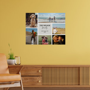 Personalized 6 Photo Family Memories Collage Poster