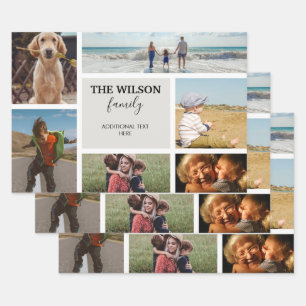 Personalized 6 Photo Family Memories Collage  Wrapping Paper Sheet