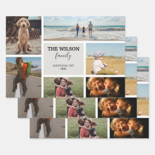 Personalized 6 Photo Family Memories Collage Wrapping Paper Sheet