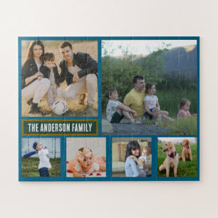 Personalized 6‑Photo Family Name - Gift Jigsaw Puzzle