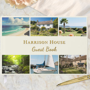 Personalized 6 Photo Home, Rental or Wedding Guest Book