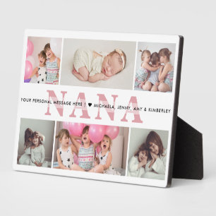 Personalized 6-Photo Nana Custom Text Tabletop Plaque