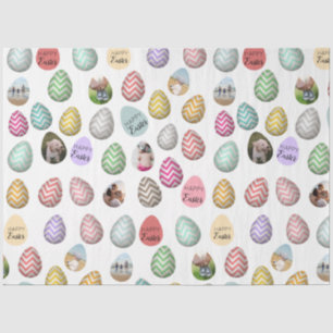 Personalized 6 Photo Pastel Easter Egg Pattern Tissue Paper