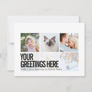 Personalized 6 photos Modern Universal Greetings Postcard