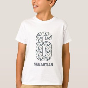 Personalized 6th Birthday Shark Shirt