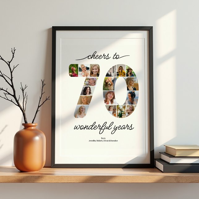 Personalized 70 Photo Collage Celebration Poster (Creator Uploaded)