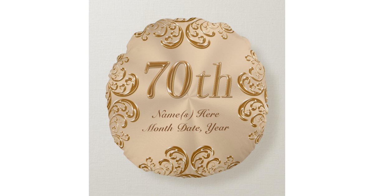 Personalized 70th Anniversary Or Birthday Pillow Zazzle