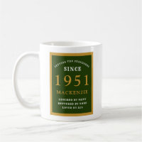 Personalized 70th Birthday 1951 Elegant Green Gold