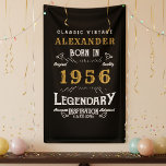 Personalized 70th Birthday 1956 Vintage Legend Banner<br><div class="desc">A personalized classic party banner for that special birthday born in 1956 and turning 70. Add the name to this vintage retro style black, white and gold design for a custom birthday gift. Easily edit the name and year with the template provided. A wonderful custom black birthday gift. More gifts...</div>