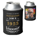 Personalized 70th Birthday Add Name Year Photo Can Cooler<br><div class="desc">Personalized birthday add any year and name can cooler. Edit the name, year and photo with the template provided. A wonderful custom black birthday idea. More gifts and party supplies available with the "Legendary" design in the store. More gifts and party supplies available with the "Legendary" design in the store....</div>