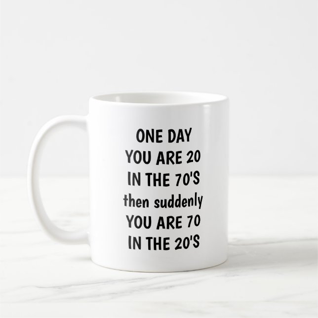Personalized 70th Birthday Mug Custom Name & Year (Left)
