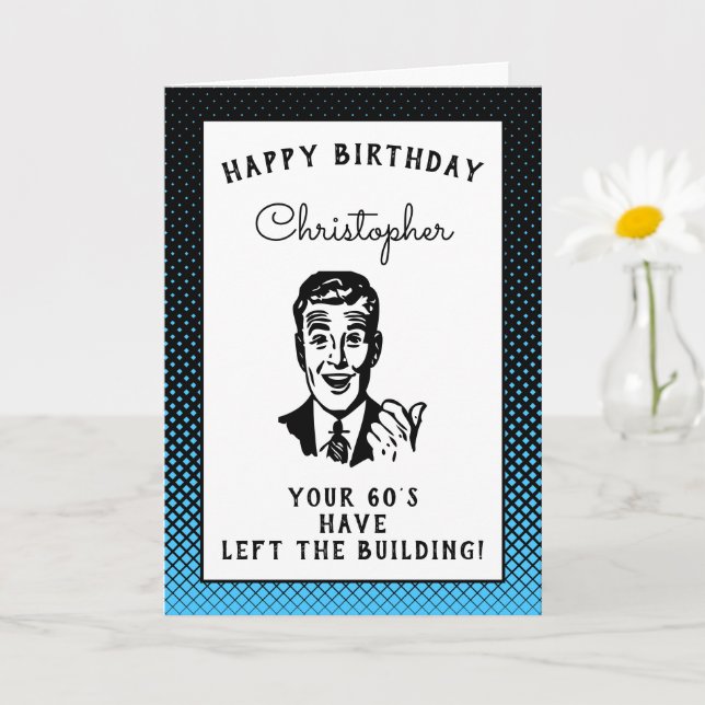 Personalized 70th Birthday Over The Hill Funny Card (Small Plant)