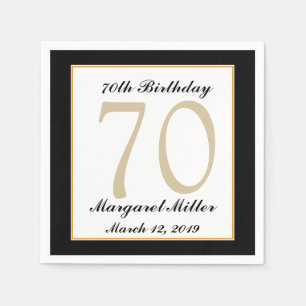 Personalized 70th Birthday Party Napkins