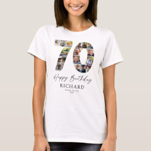 Personalized 70th Birthday Photo Collage T-Shirt