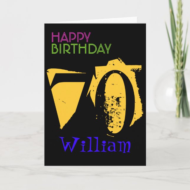 Personalized 70th Birthday POP Greeting Card (Front)