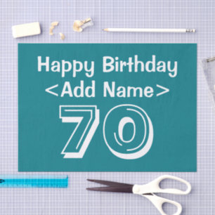 Personalized 70th Birthday Themed Tissue Paper