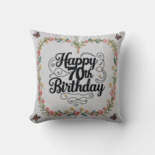 Personalized 70th Birthday Throw Pillow: A Unique  Throw Pillow