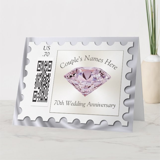 Personalized 70th Wedding Anniversary Card (Front)