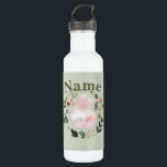 Personalized  710 ml water bottle<br><div class="desc">Bring a touch of sweet, whimsical nature to your space with this adorable spring bunny design. The artwork features a soft, pastel pink sleeping rabbit surrounded by a beautiful botanical wreath of blooming spring flowers and leaves. This charming watercolor-style illustration is perfect for customizing Easter gifts, baby shower invitations, nursery...</div>