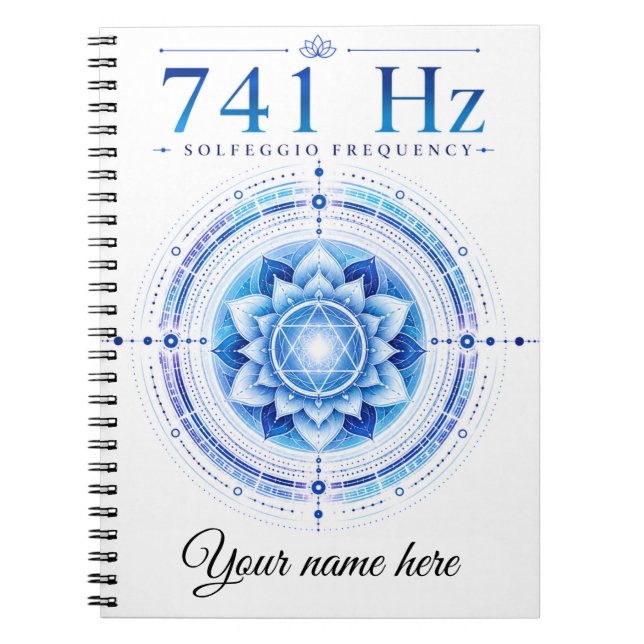 Personalized 741 Hz Solfeggio Frequency Notebook (Front)