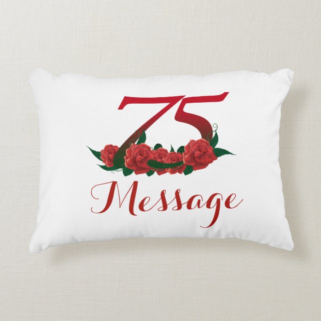 Personalized 75th birthday Accent Pillow 16" x 12" (Front)