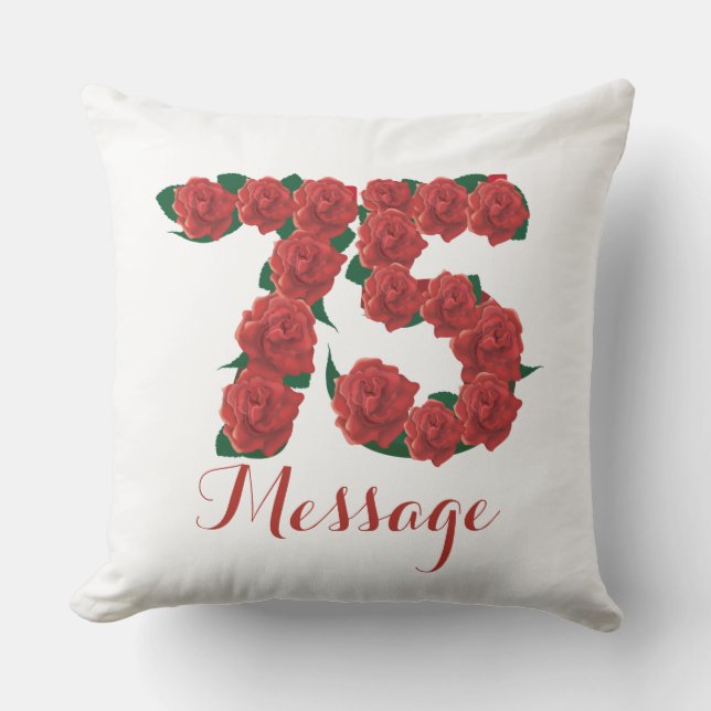 Personalized 75th birthday Outdoor Throw Pillow (Front)