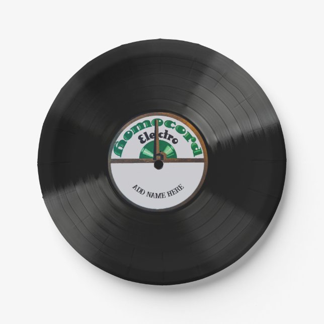 Personalized 78 Vinyl Record Design Paper Plates (Front)