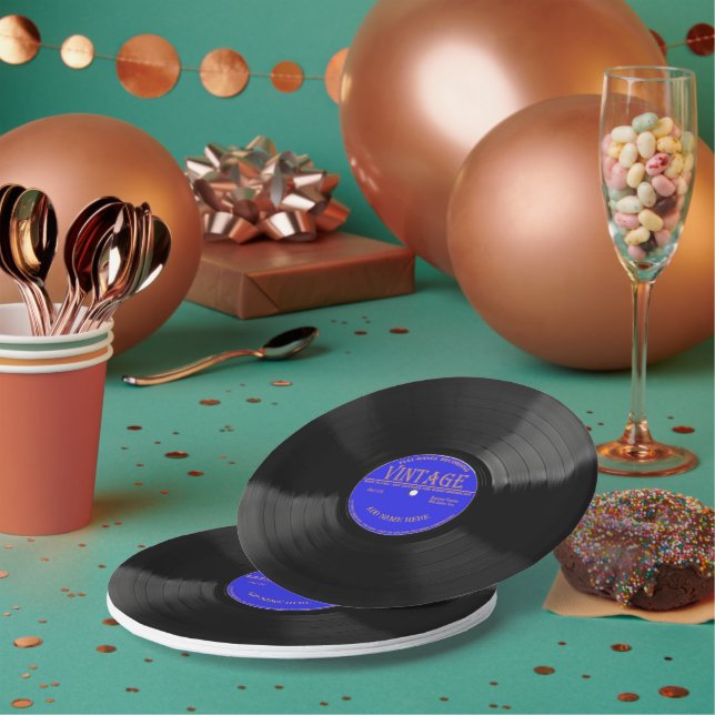 Personalized 78 Vinyl Record Design Paper Plates (Multi)