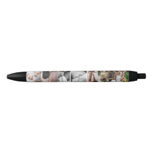 Personalized 7 Family Photo Collage Black Ink Pen