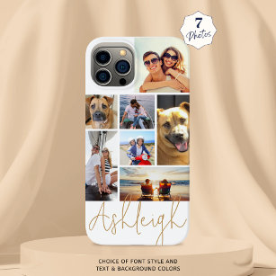 Personalized 7 Photo Collage Custom Colours Case-Mate iPhone 14 Case