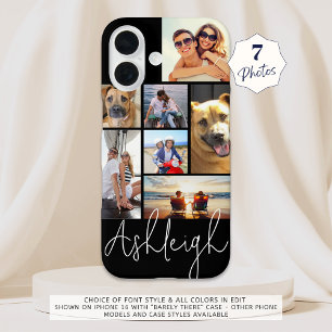 Personalized 7 Photo Collage Custom Colours iPhone 16 Case
