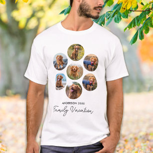 Personalized 7 Photo Collage Family Vacation T-Shirt