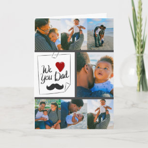 Personalized 7 Photo Collage First Father's Day Card