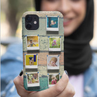 Personalized 7 Photo Collage Vintage Wood Planks