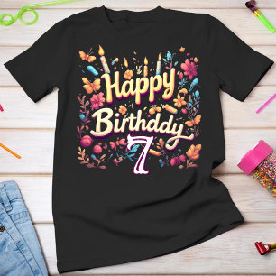 Personalized 7th Birthday Girl T-Shirt