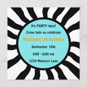 Personalized 7th Birthday Party Invitation