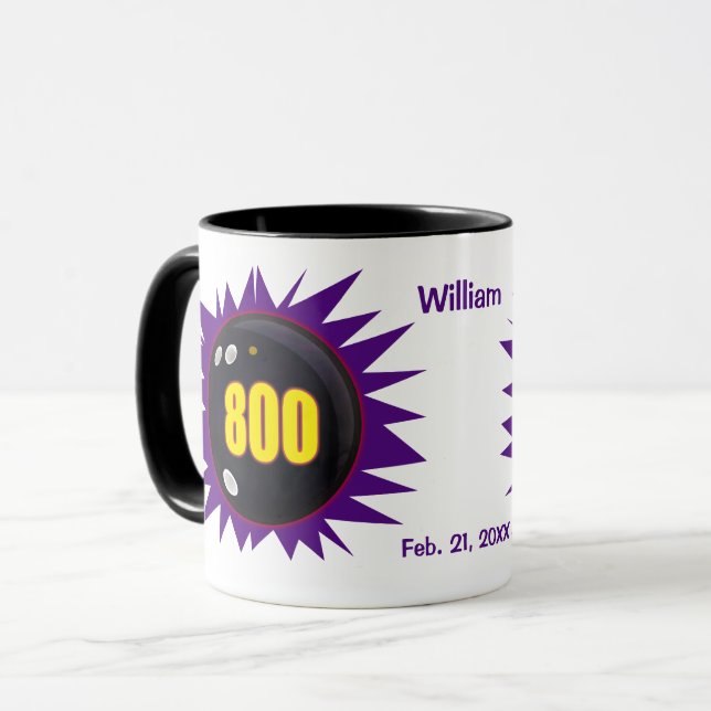 Personalized 800 Series in Bowling, Mug (Front Left)
