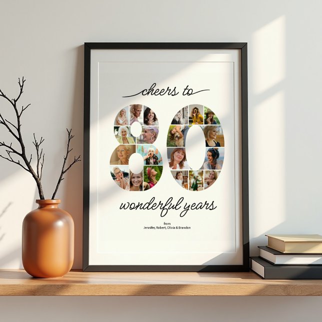 Personalized 80 Photo Collage Celebration Poster (Creator Uploaded)