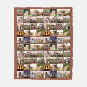 Personalized 80 Photo Collage Fleece Blanket