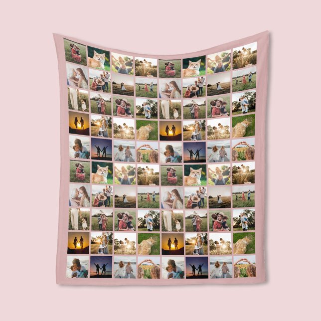 Personalized 80 Photo Collage Fleece Blanket (Creator Uploaded)