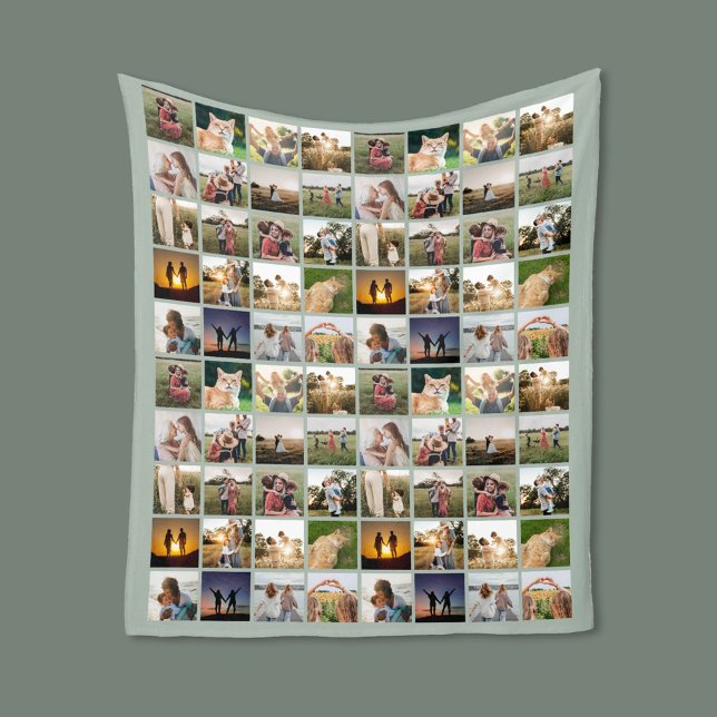 Personalized 80 Photo Collage Fleece Blanket (Creator Uploaded)