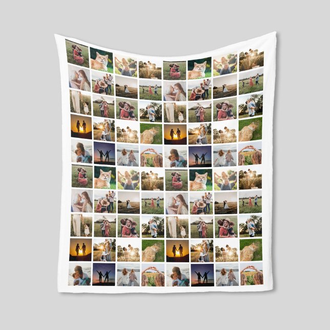 Personalized 80 Photo Collage Fleece Blanket (Creator Uploaded)