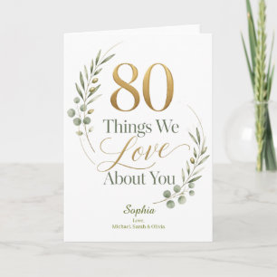 Personalized 80 Things We Love About You Card