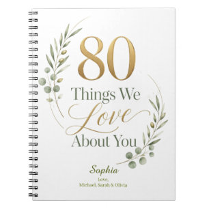 Personalized 80 Things We Love About You Notebook