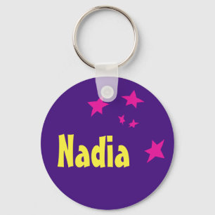 Personalized 80s 90s Style Stars Cool Design Keychain