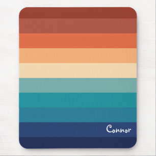 Personalized 80s Colourful Gradient Striped Patter Mouse Pad